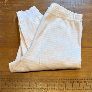 HANNA ANDERSSON Women's L Pink/White Stripe Organic Full Length Pajama Leggings